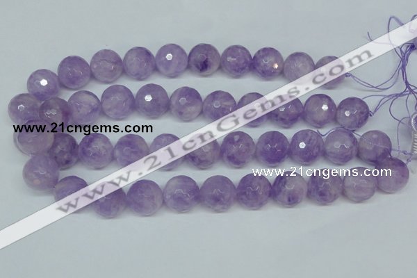 CNA426 15.5 inches 18mm faceted round natural lavender amethyst beads