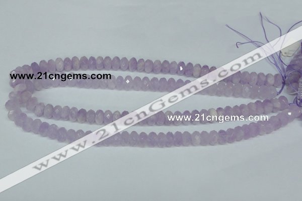 CNA428 6*10mm faceted rondelle natural lavender amethyst beads