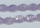 CNA429 10*14mm faceted rice natural lavender amethyst beads