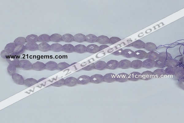 CNA429 10*14mm faceted rice natural lavender amethyst beads