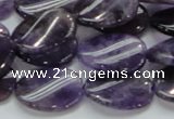 CNA43 15.5 inches 15*20mm twisted oval grade A natural amethyst beads