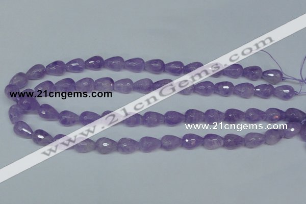 CNA430 10*14mm faceted teardrop natural lavender amethyst beads