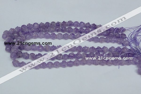 CNA432 15.5 inches 10*10mm skull shape natural lavender amethyst beads