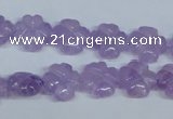 CNA434 15.5 inches 12mm carved flower natural lavender amethyst beads