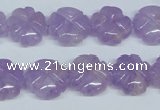 CNA435 15.5 inches 15mm carved flower natural lavender amethyst beads