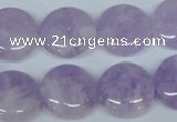 CNA436 15.5 inches 20mm flat round natural lavender amethyst beads