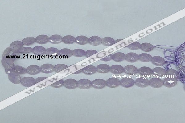 CNA455 15.5 inches 12*16mm faceted oval natural lavender amethyst beads