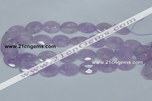 CNA458 15.5 inches 18*25mm faceted oval natural lavender amethyst beads