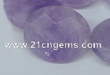 CNA460 15.5 inches 25*30mm faceted oval natural lavender amethyst beads