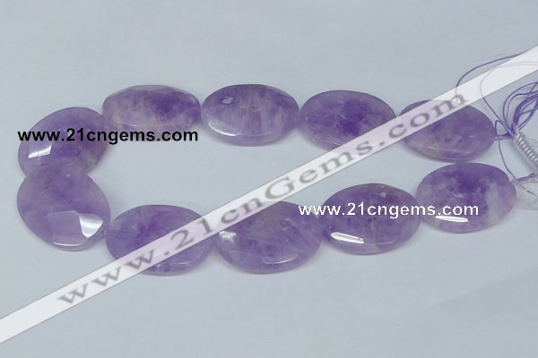 CNA461 15.5 inches 30*40mm faceted oval natural lavender amethyst beads