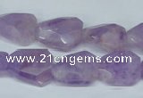 CNA462 15*20mm faceted & twisted rectangle natural lavender amethyst beads