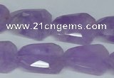 CNA463 18*25mm faceted & twisted rectangle natural lavender amethyst beads