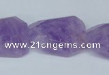 CNA464 22*30mm faceted & twisted rectangle natural lavender amethyst beads