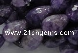 CNA48 15.5 inches 13*18mm faceted teadrop grade AB natural amethyst beads