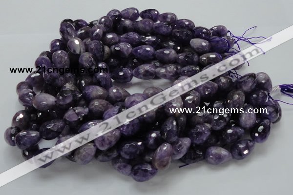 CNA48 15.5 inches 13*18mm faceted teadrop grade AB natural amethyst beads