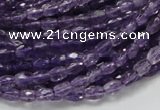 CNA49 15.5 inches 4*6mm faceted rice grade A natural amethyst beads