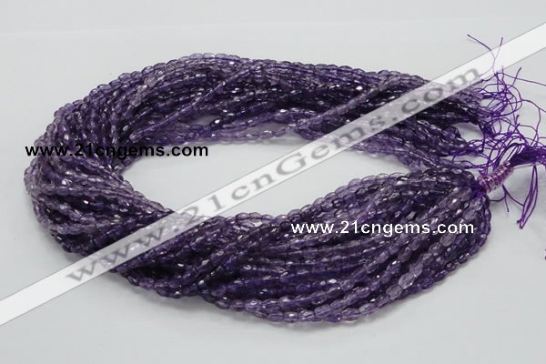 CNA49 15.5 inches 4*6mm faceted rice grade A natural amethyst beads