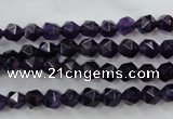 CNA501 15 inches 6mm faceted nuggets amethyst gemstone beads