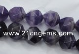 CNA504 15 inches 12mm faceted nuggets amethyst gemstone beads