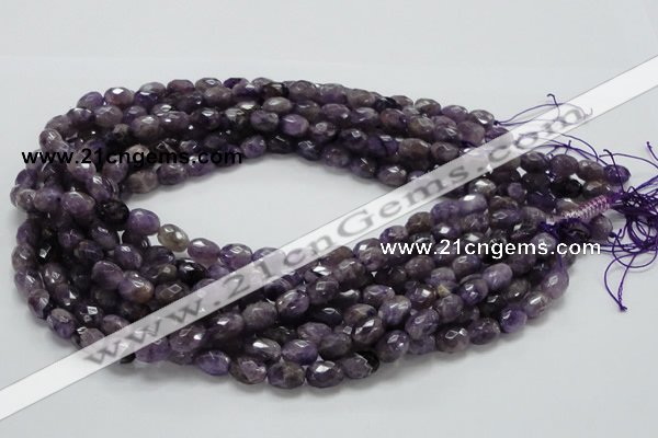 CNA51 15.5 inches 8*11mm faceted rice grade AB+ natural amethyst beads