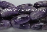 CNA52 15.5 inches 10*20mm faceted rice grade AB natural amethyst beads