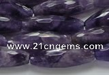 CNA54 15.5 inches 10*30mm faceted rice grade AB+ natural amethyst beads