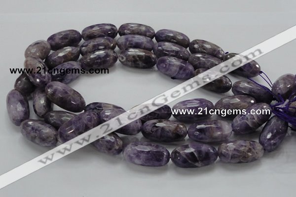 CNA55 15.5 inches 15*30mm faceted rice grade AB natural amethyst beads