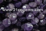 CNA57 15.5 inches 10mm faceted coin grade A natural amethyst beads