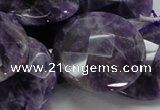 CNA58 15.5 inches 30mm faceted coin grade AB+ natural amethyst beads