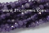 CNA60 15.5 inches 4*6mm faceted rondelle grade AB+ natural amethyst beads