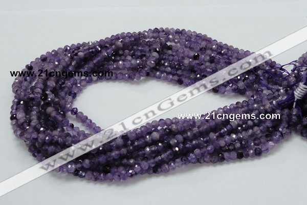 CNA60 15.5 inches 4*6mm faceted rondelle grade AB+ natural amethyst beads