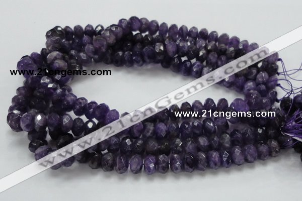 CNA63 15.5 inches 7*12mm faceted rondelle grade A natural amethyst beads