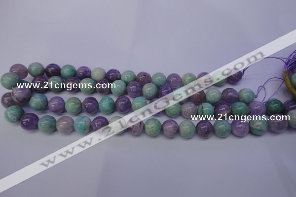 CNA654 15 inches 12mm round lavender amethyst & amazonite beads