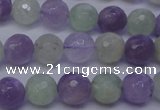 CNA663 15 inches 10mm faceted round lavender amethyst & prehnite beads