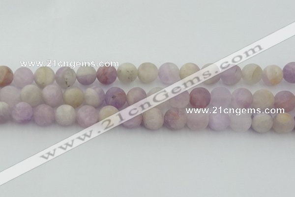 CNA674 15.5 inches 12mm round matte lavender amethyst beads