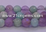 CNA681 15.5 inches 6mm faceted round lavender amethyst & amazonite beads