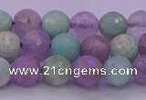 CNA682 15.5 inches 8mm faceted round lavender amethyst & amazonite beads