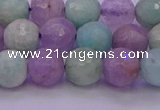 CNA683 15.5 inches 10mm faceted round lavender amethyst & amazonite beads