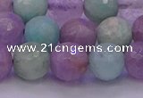 CNA684 15.5 inches 12mm faceted round lavender amethyst & amazonite beads