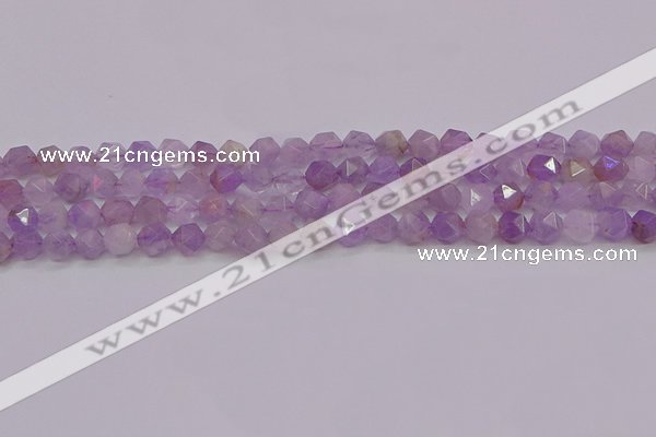 CNA692 15.5 inches 8mm faceted nuggets lavender amethyst beads