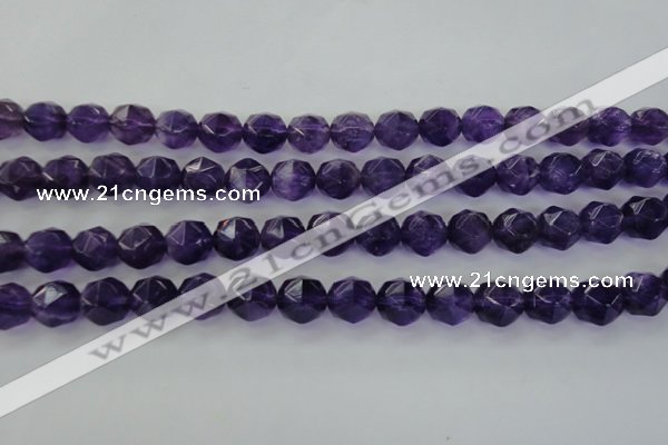 CNA70 15.5 inches 10mm faceted round natural amethyst beads