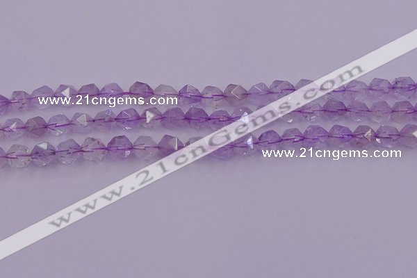 CNA731 15.5 inches 8mm faceted nuggets light lavender amethyst beads