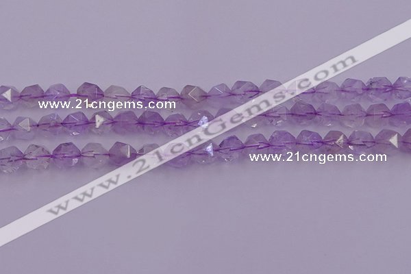 CNA732 15.5 inches 10mm faceted nuggets light lavender amethyst beads