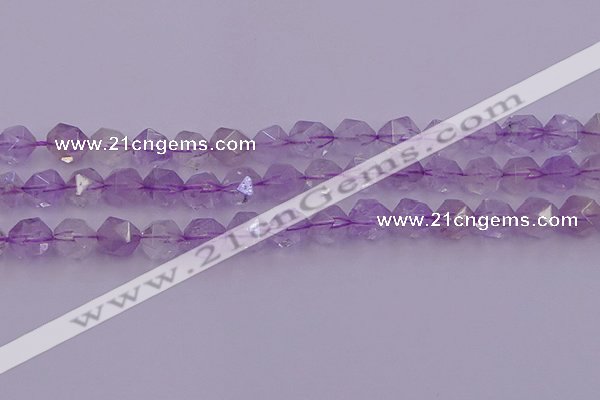 CNA733 15.5 inches 12mm faceted nuggets light lavender amethyst beads