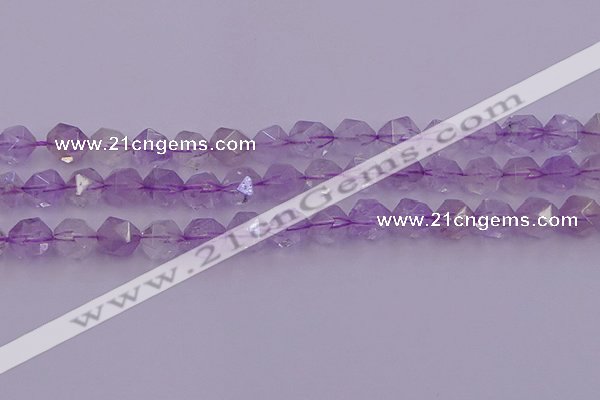 CNA733 15.5 inches 12mm faceted nuggets light lavender amethyst beads