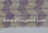 CNA741 15.5 inches 6mm round matte amethyst & citrine beads