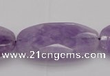 CNA750 15.5 inches 20*40mm faceted oval lavender amethyst beads