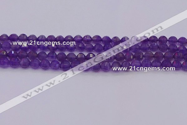 CNA751 15.5 inches 6mm faceted round natural amethyst beads