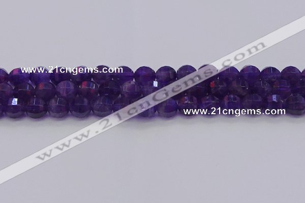 CNA753 15.5 inches 10mm faceted round natural amethyst beads