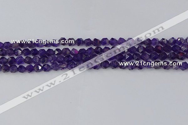 CNA757 15.5 inches 6mm faceted nuggets amethyst beads wholesale